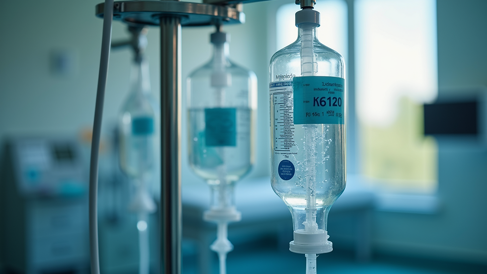 Close-up view of IV therapy equipment