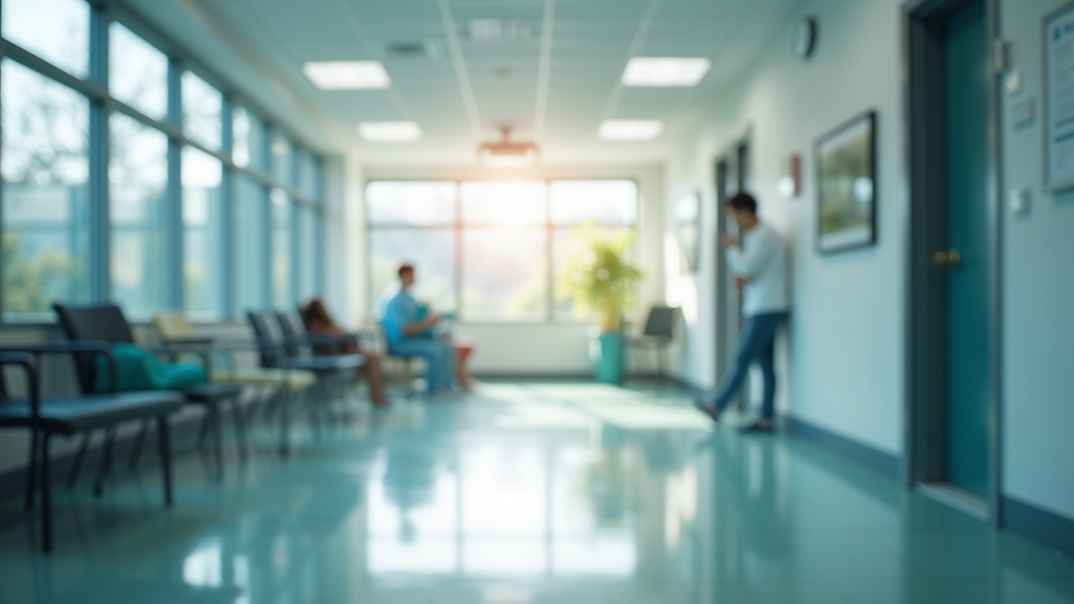 Eye-level view of a peaceful clinic setting
