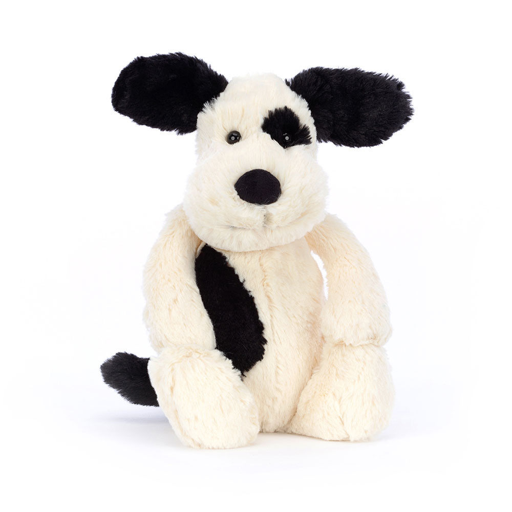 Jellycat 黑白狗 bashful black & cream puppy original