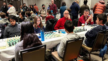 Teammates preparing for the round to begin