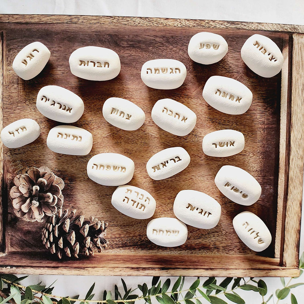 תמונה ממוזערת: עיצוב אבני קרמיקה עם מילים משמעותיות