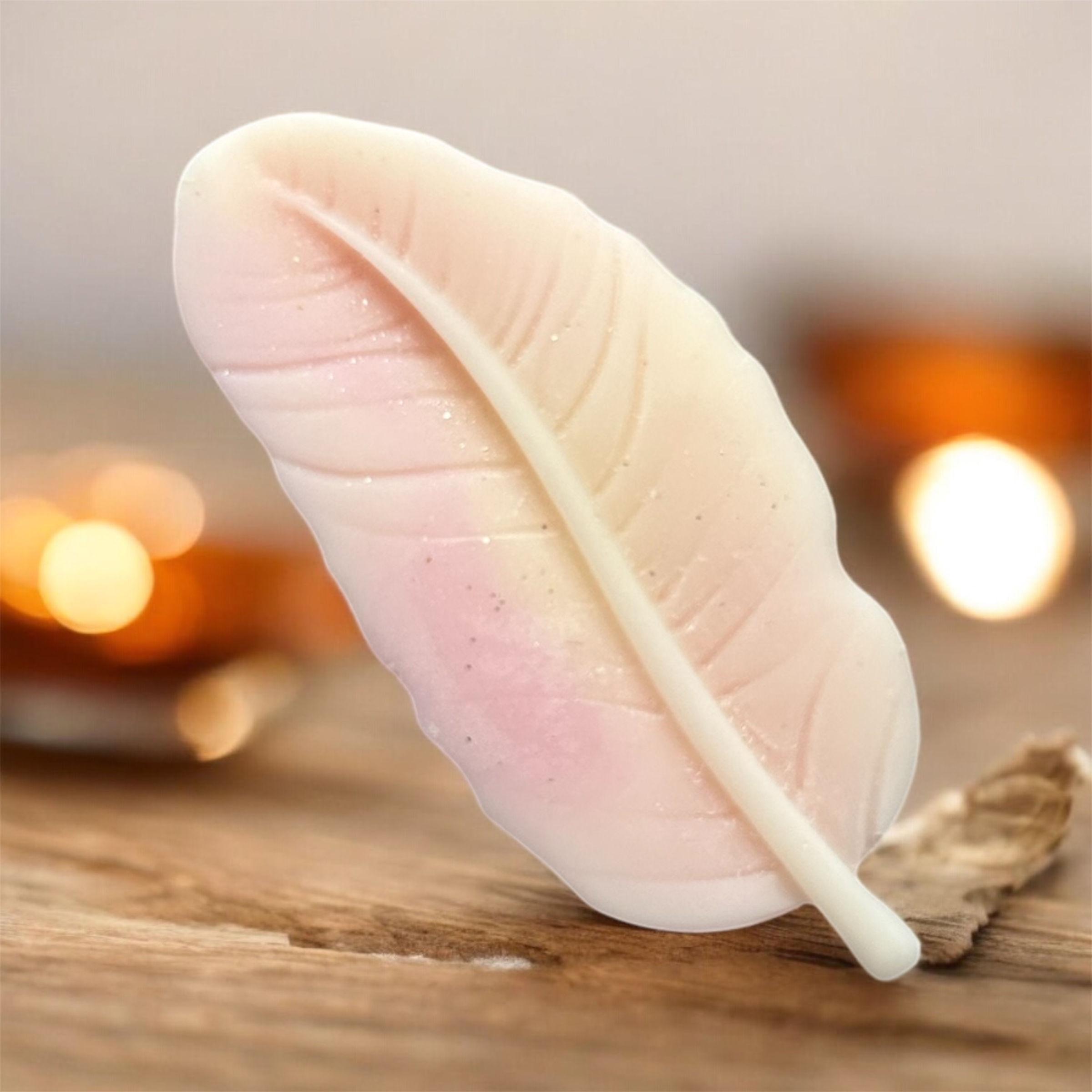 Fondant plume rose vanillee infinity candles drome