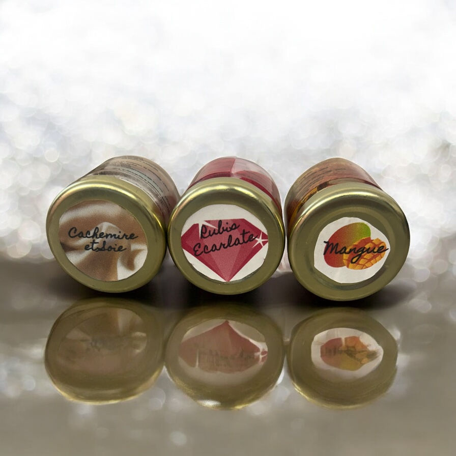 coffret fondant crémeux cachemire et soie, rubis ecarlate et mangue infinity candles drome