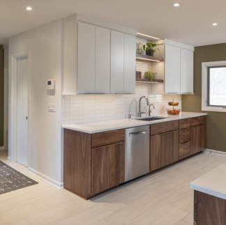 Modern Kitchen Cabinets & Sink After Remodeling Of Mid-Century Ranch Home