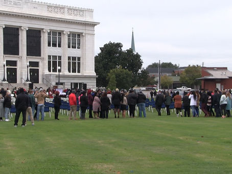 Local residents bid farewell to Southeast head football coach on Meridian city hall lawn