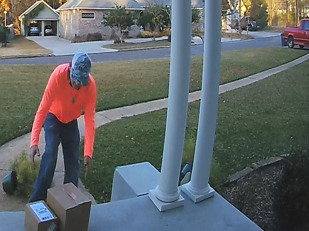 Suspect arrested after a porch pirate was caught on camera in Meridian