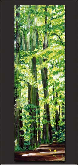 Waldimpression Zauberwald Acryl auf Leinwand und Federn.jpg