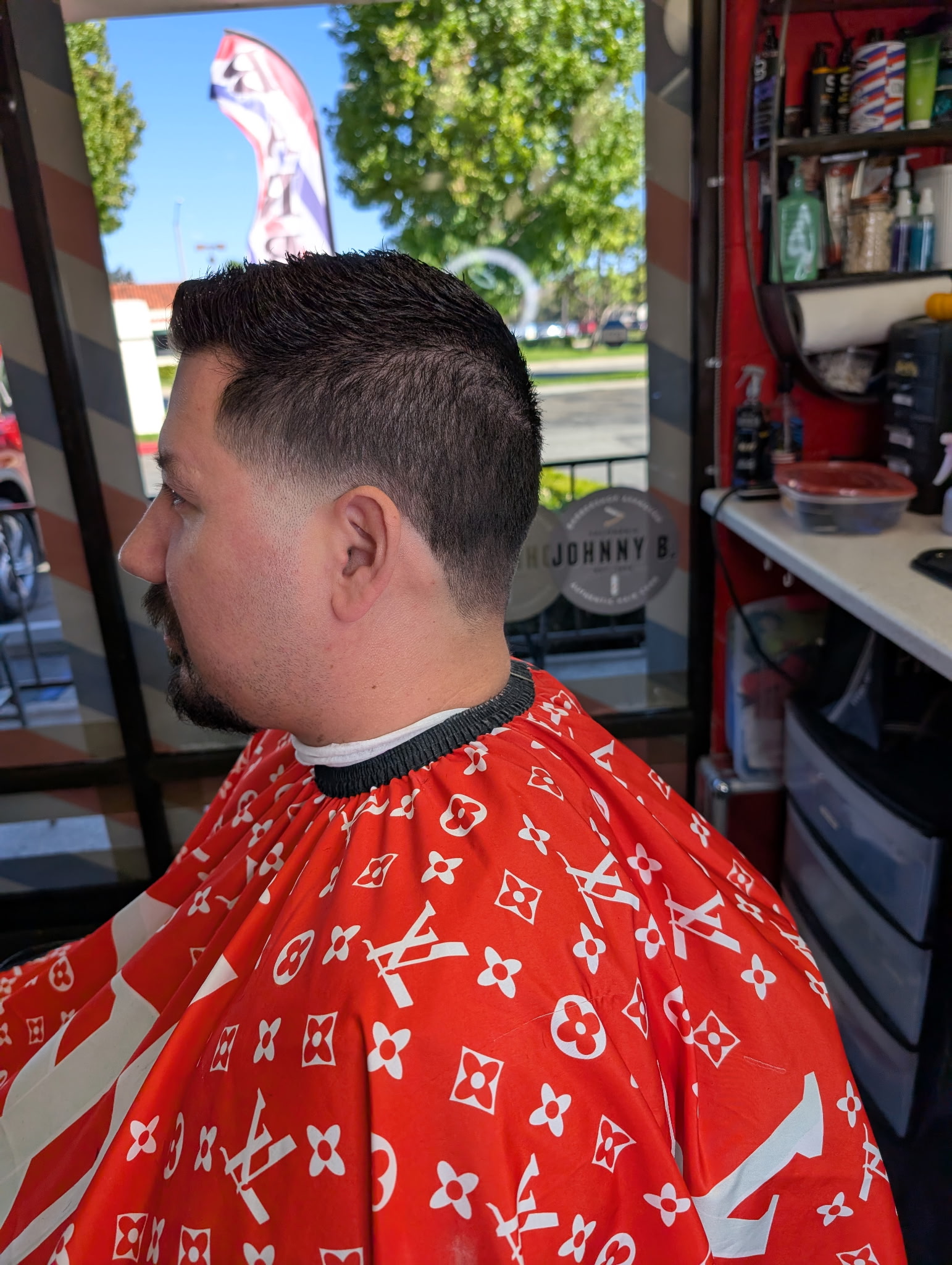 Skin fade haircut by professional barbers at Angela Barber Services, La Verne