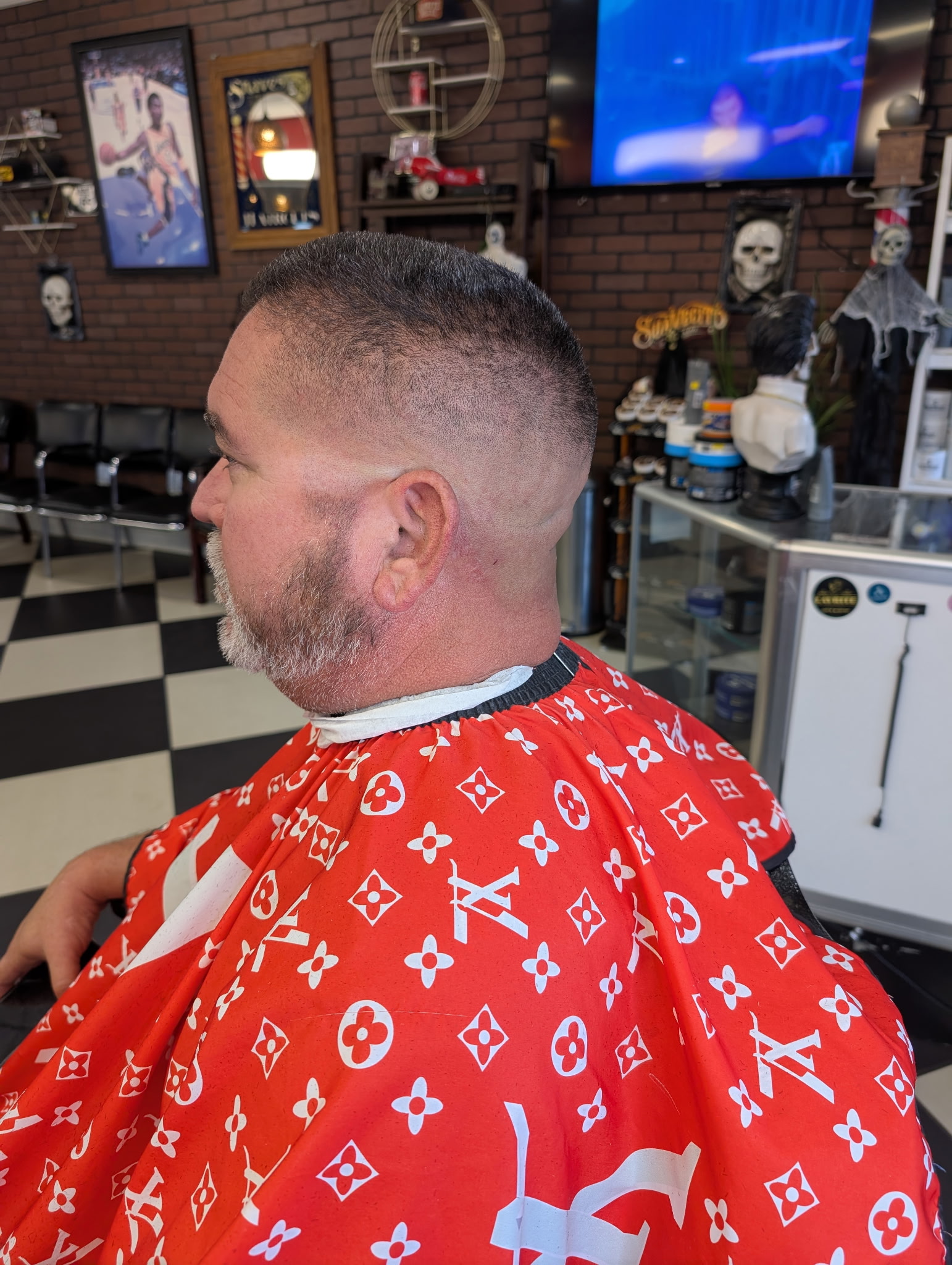 Express hair color service at La Verne barbershop