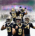 New Orleans Saints players celebrate victory