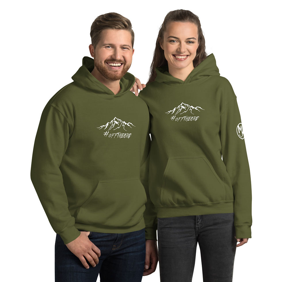 Thumbnail: Unisex Hoodie - Mountain Scene with #offthegrid 