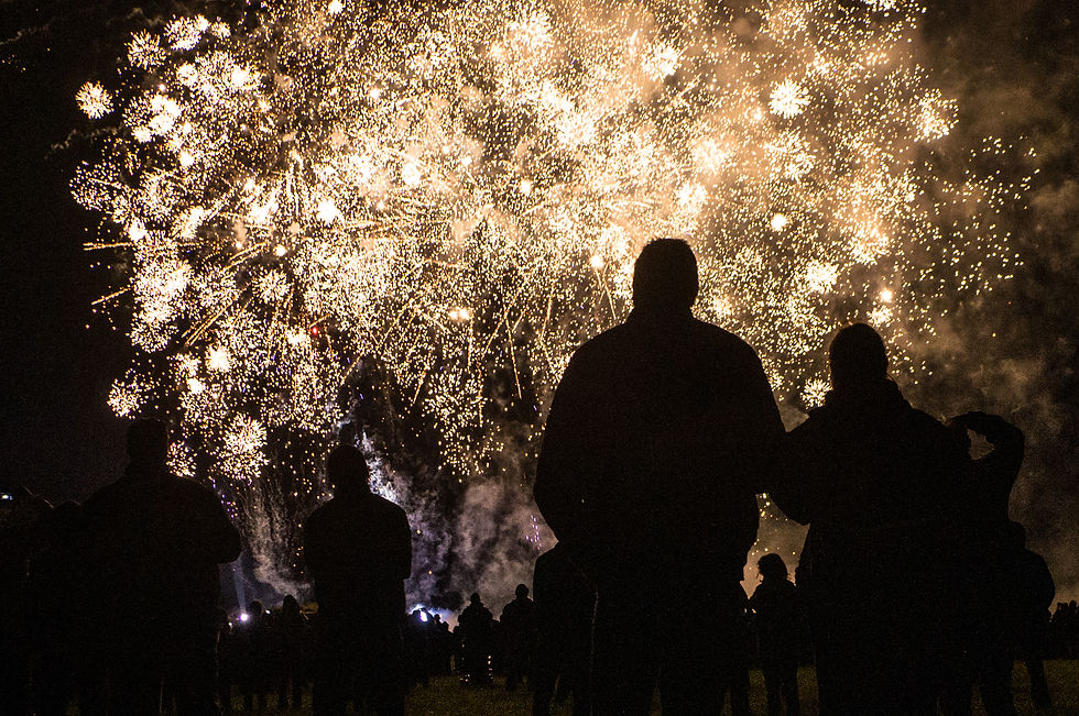Feuerwerk am Abend vorher