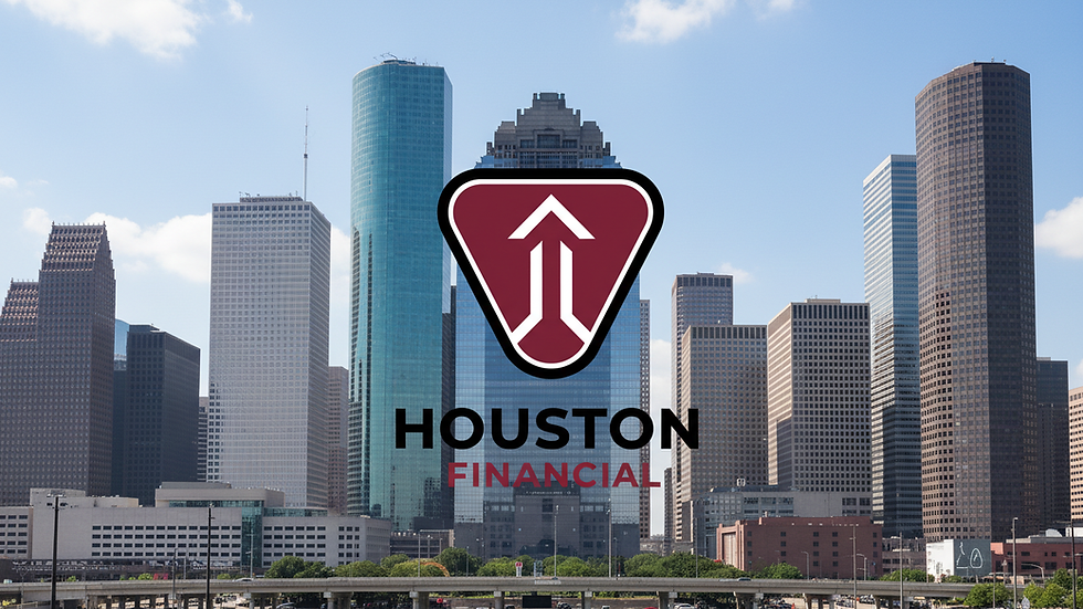 Eye-level view of Houston downtown financial district skyline