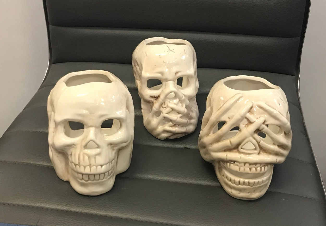 Three Wise Skeleton Proverb Bones Decoration Statues
