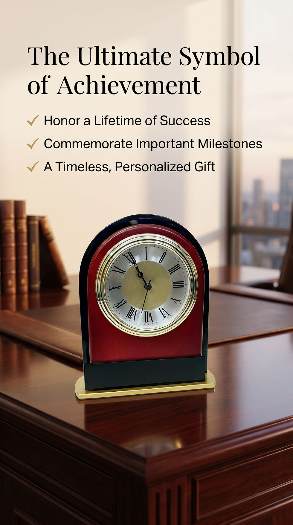 Thumbnail: Rosewood Clock Gold Columns