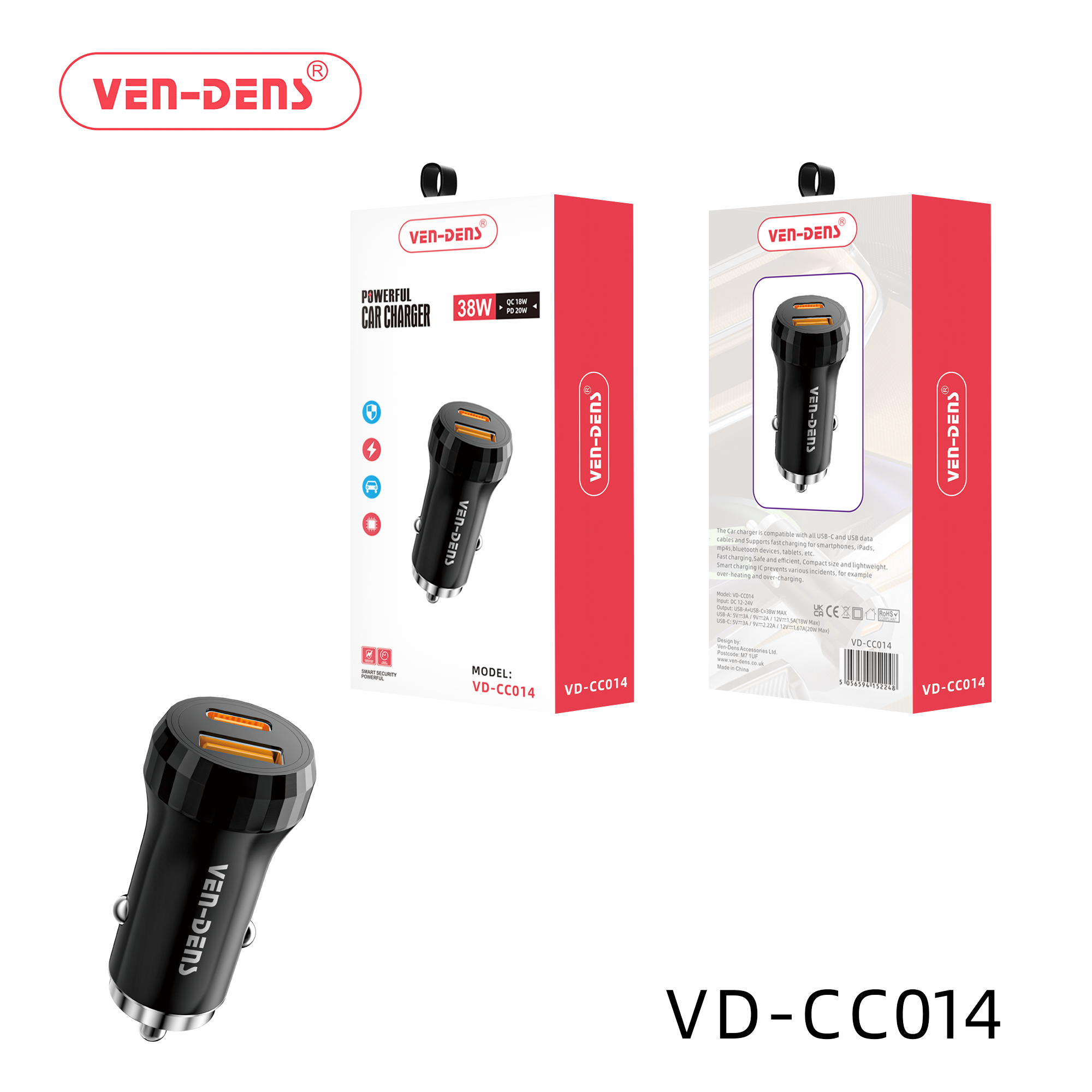 Powerful Car Charge USB + USB-C