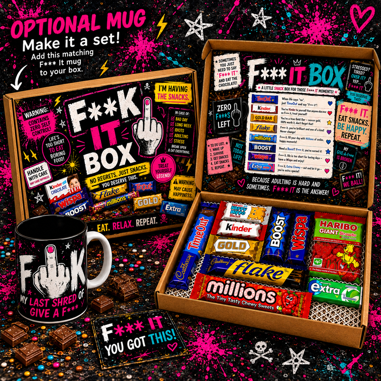 F* It Box Chocolate Sweet Snack Box Funny Gift Present for Adults**