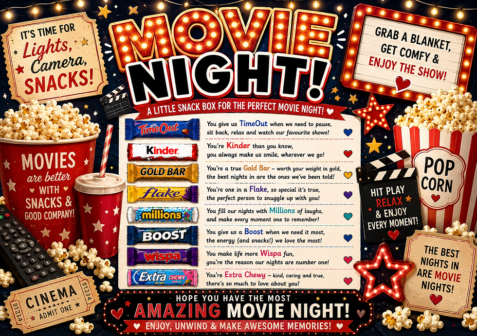 Thumbnail: Movie Night Chocolate Sweet Snack Box � Fun Cinema Gift Present Treats
