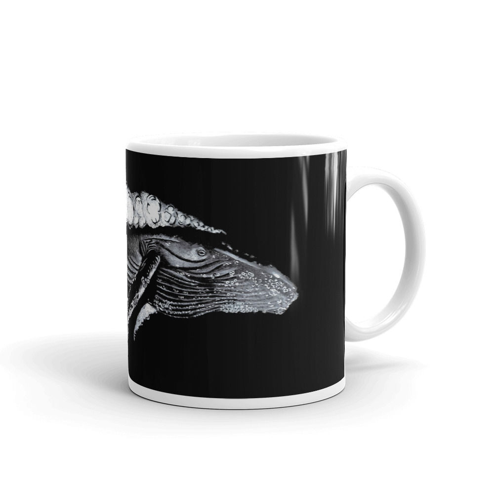 Humpback Whale Surfacing on White glossy mug