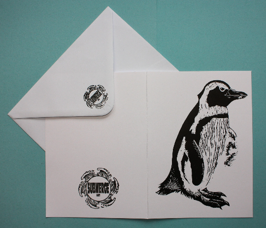 Thumbnail: Penguin Greeting Card Handmade on White Card
1/3
