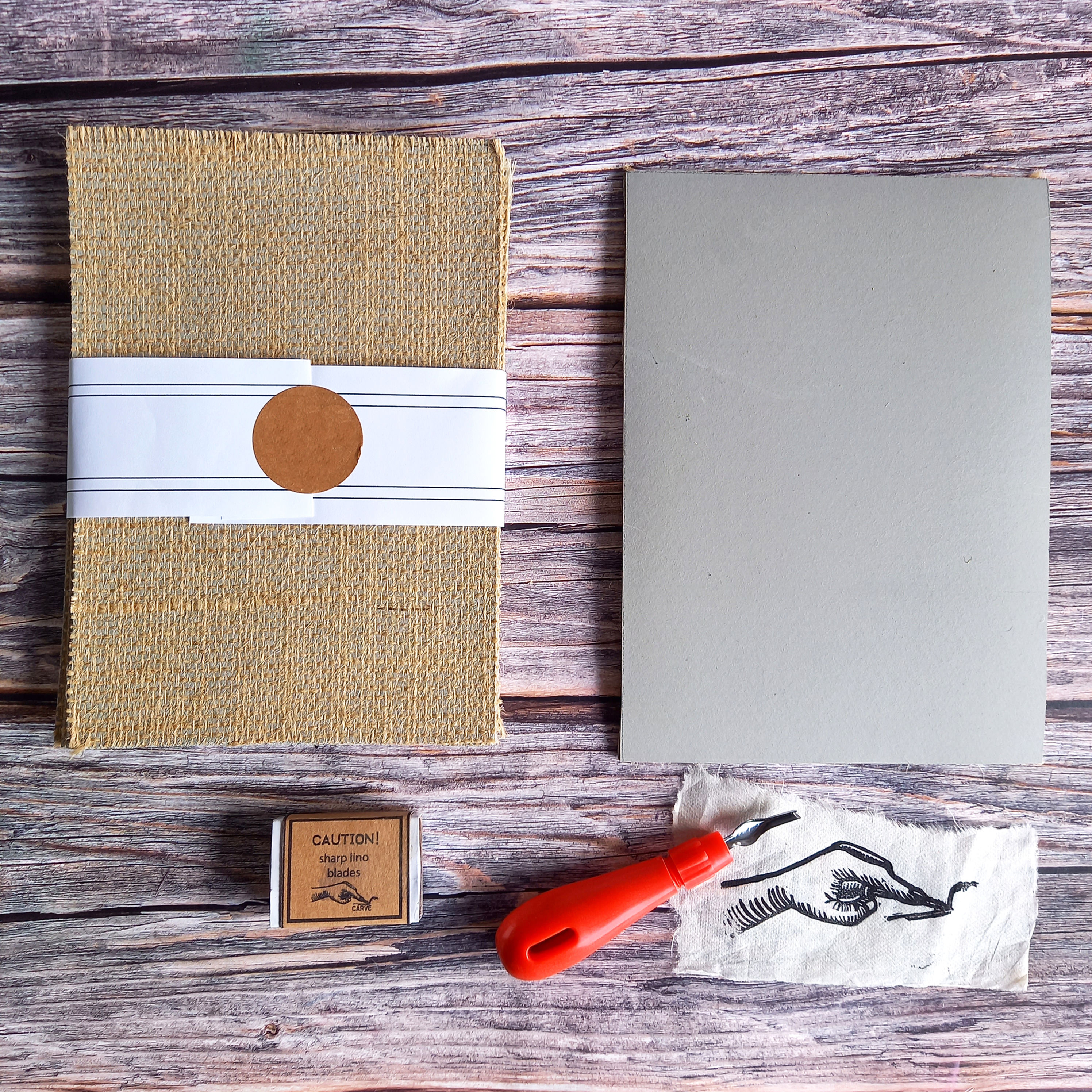 Traditional grey Lino - A5 (14.85 x 21cm) - pack of 3