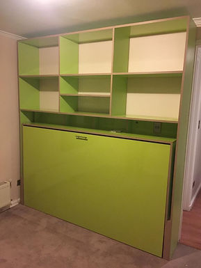 Cama Plegable con mueble superior ( 1 plaza o 1 plaza 1/2)
