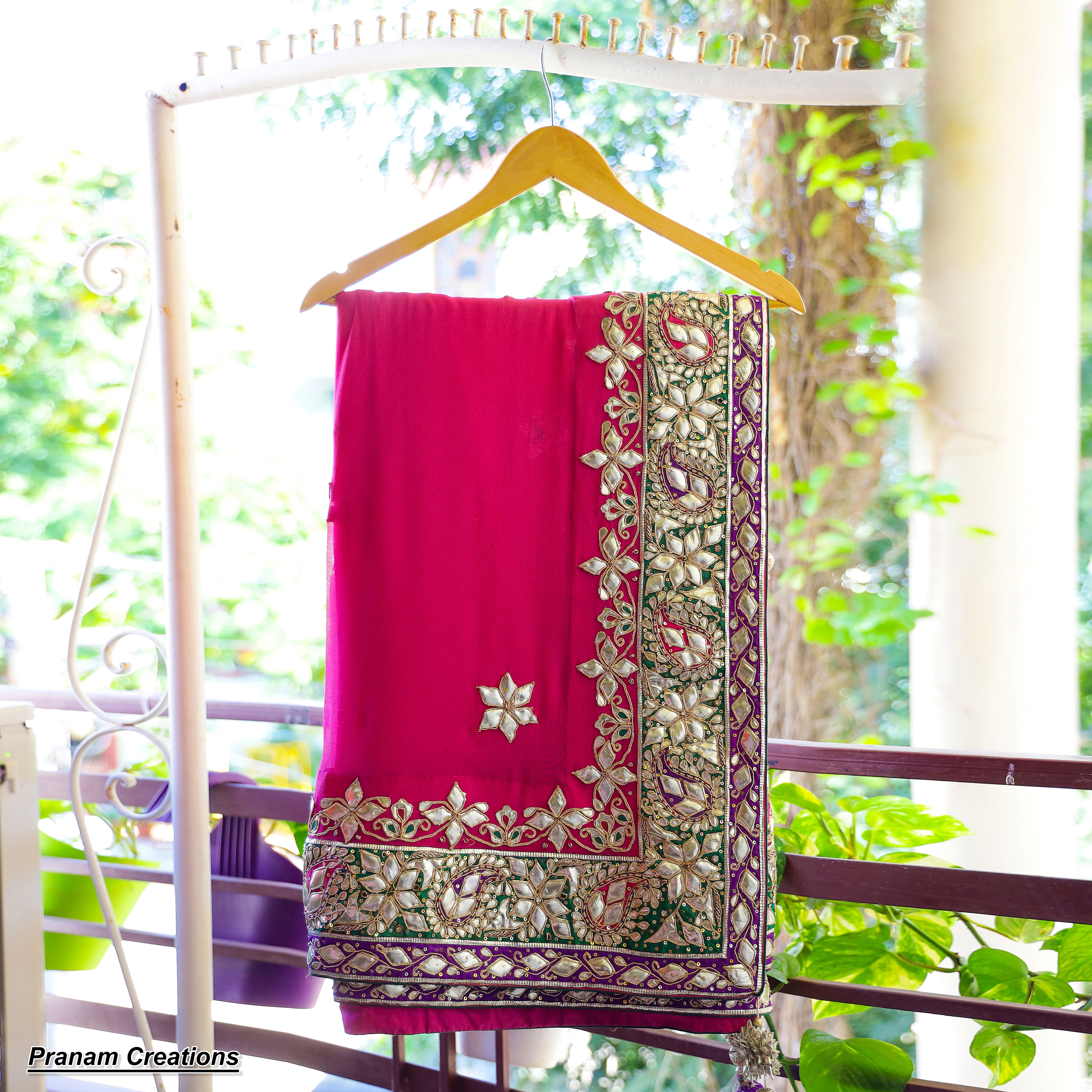 Kachhi-Patti Saree
