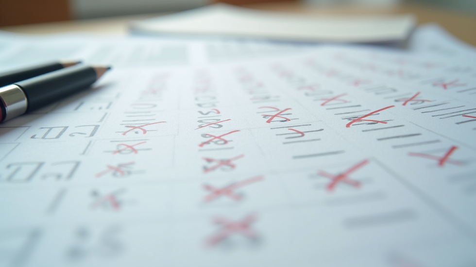 Eye-level view of a calendar with daily checkmarks