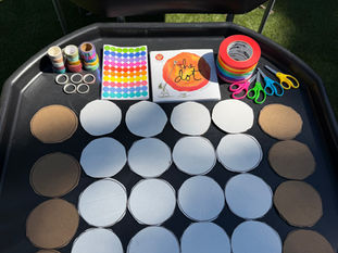 Recycled Cardboard Dots: A Dot Day Process Art Invitation