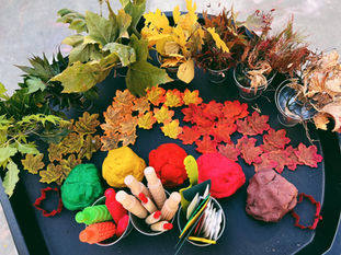 Invitation to Create Fall Foliage with Play-dough