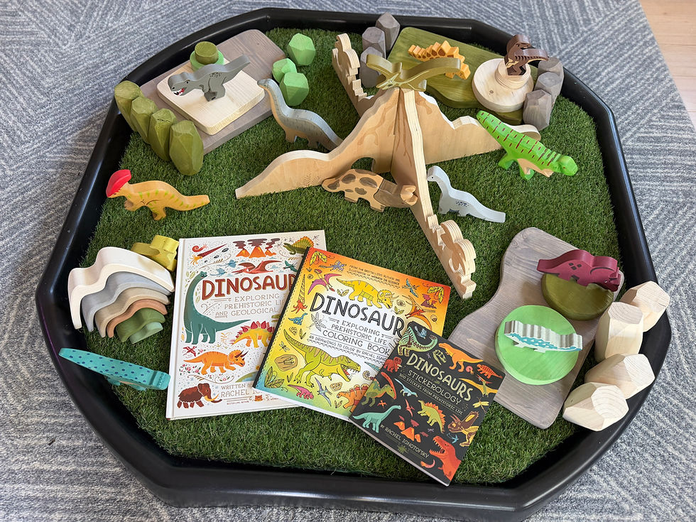 Exploring Dinosaurs Through Books, Art, Stickers, & STEM Play