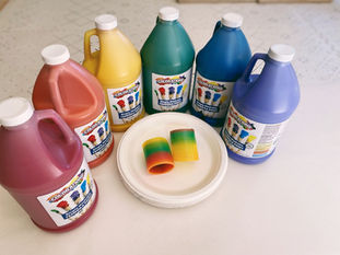 Invitation to Paint with Slinkies