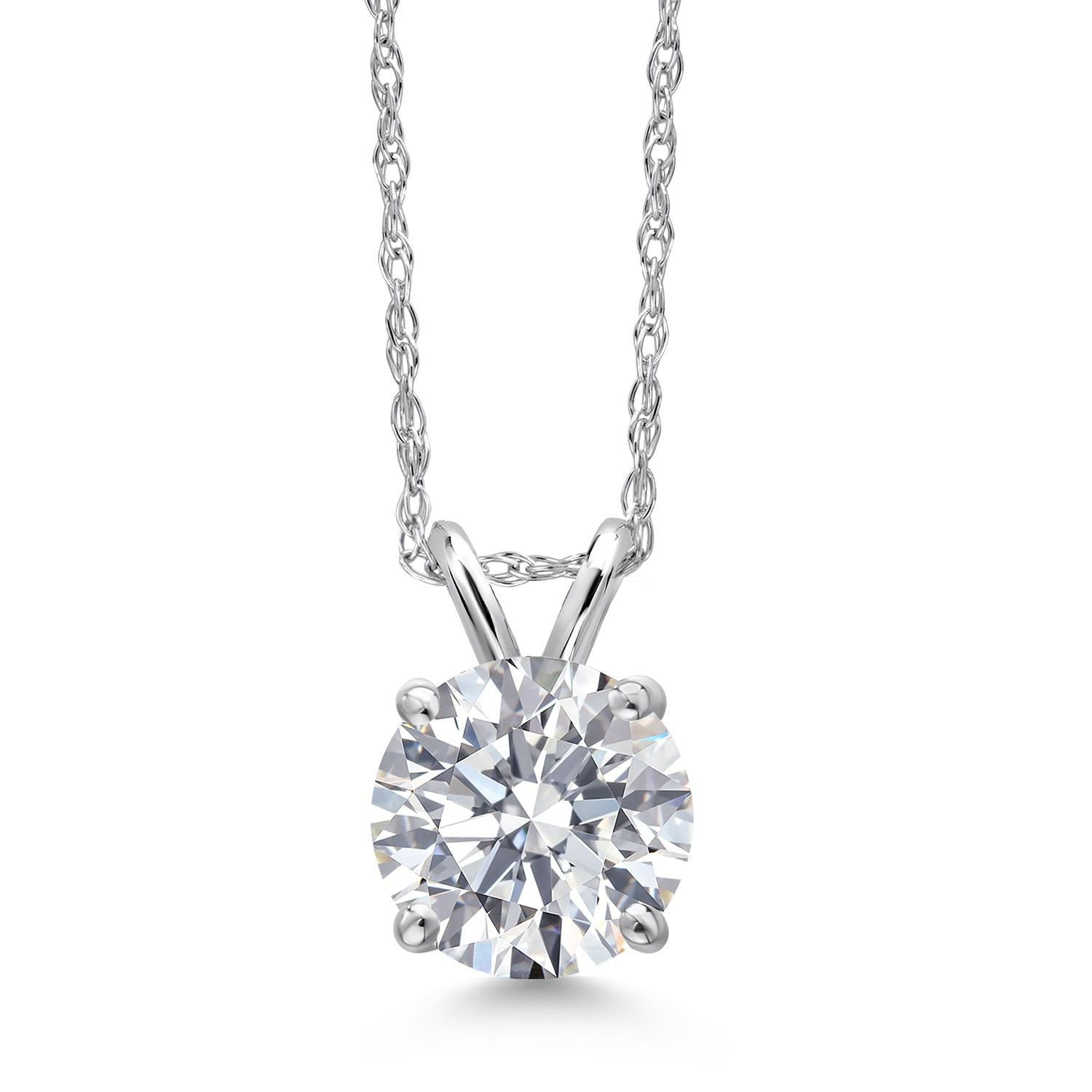 1 CTW Round Lab Diamond Pendant 14K Gold AGI