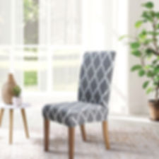 SPRINGRICO Elastic Chair Covers - Dining chair slipcovers -Gray Geo - 4PACK