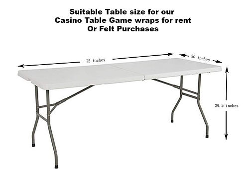 Example for table needed for casino party