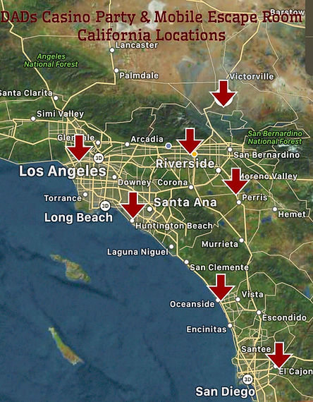 dads casino party rentals California Locations