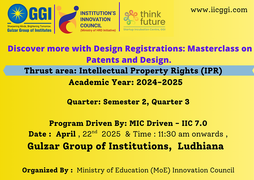 Discover more with Design Registrations: Masterclass on Patents and Design