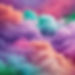wide bands of colored clouds. The colors merge into one another at the edges of each hue. 