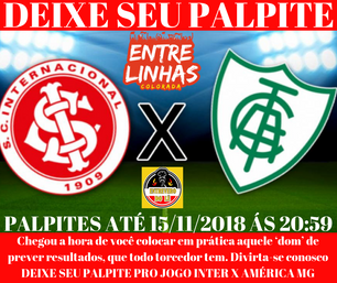 DEIXE SEU PALPITE PRO JOGO INTER X AMÉRICA MG