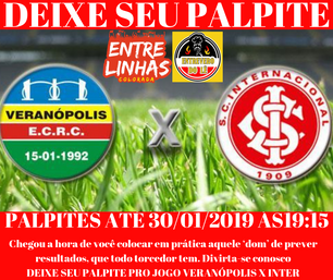Venha e divirta-se conosco DEIXE SEU PALPITE pro jogo VERANÓPOLIS x INTER