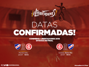 Conmebol divulga dias e horários do jogo do Inter nas oitavas de final da Libertadores