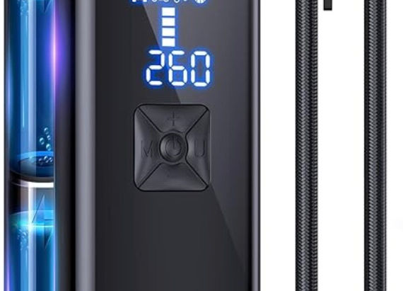 Portable Tire Air Compressor, 150PSI Portable Air Pump for Car Tires with 25000mAh Battery, 2X Faster Inflation Electric Air Pump with Digital Pressure Gauge for Car, Bike, Motorcycle, Ball.