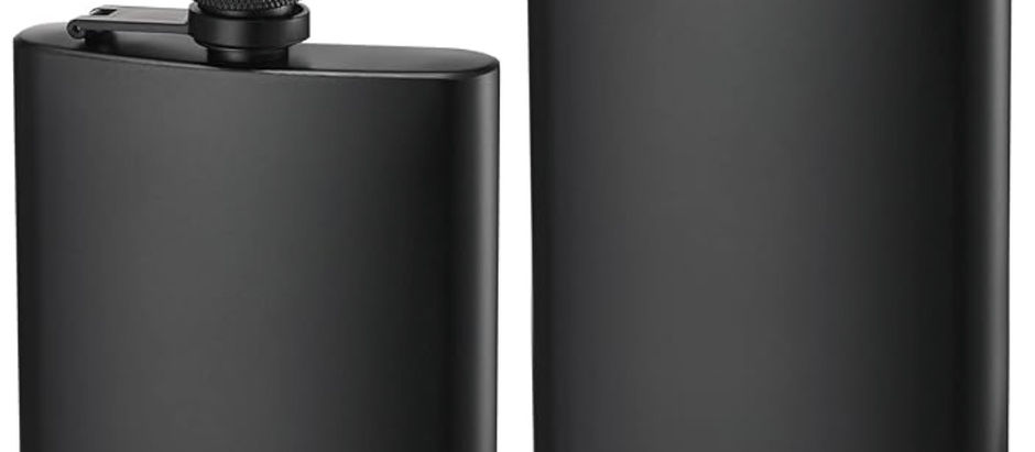 2 Pack Hip Flasks for Liquor, 8 Oz & 12 Oz Stainless Steel Leakproof Thin Flasks with Funnel