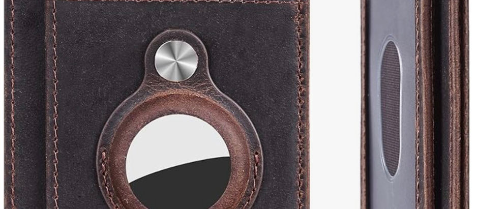 Hawanik Slim Minimalist Front Pocket Wallet with Built-in Holder for AirTag (actual AirTag not included)