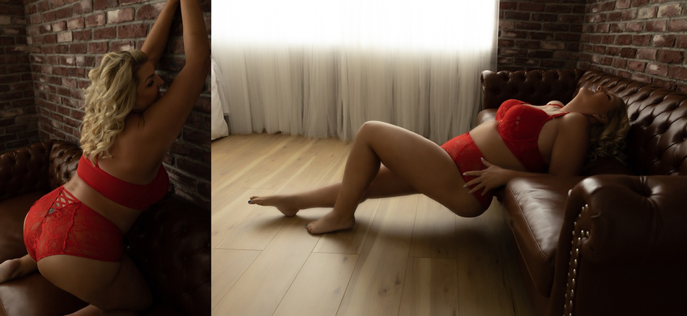 Seductive poses of woman in tasteful lingerie