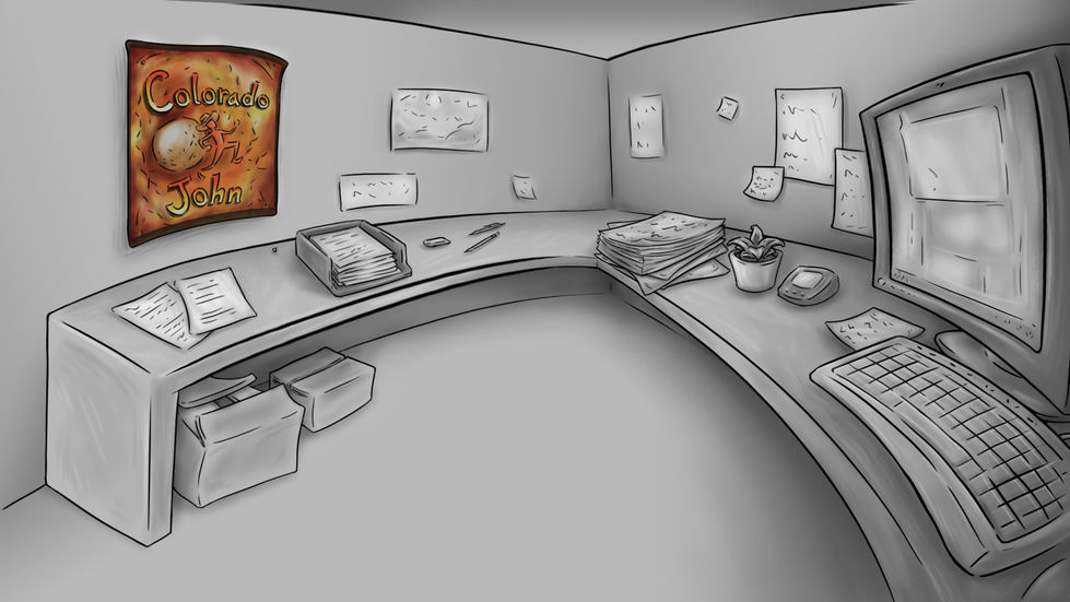 Cubicle Background for Office to Temple Daydream Scene Transition