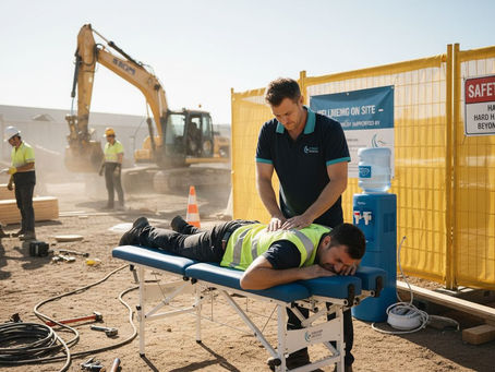 chiropractor treating tradie