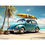 Thumbnail: VW beetle, palm trees and a surf boat for vintage artwork on your kitchen backsplash