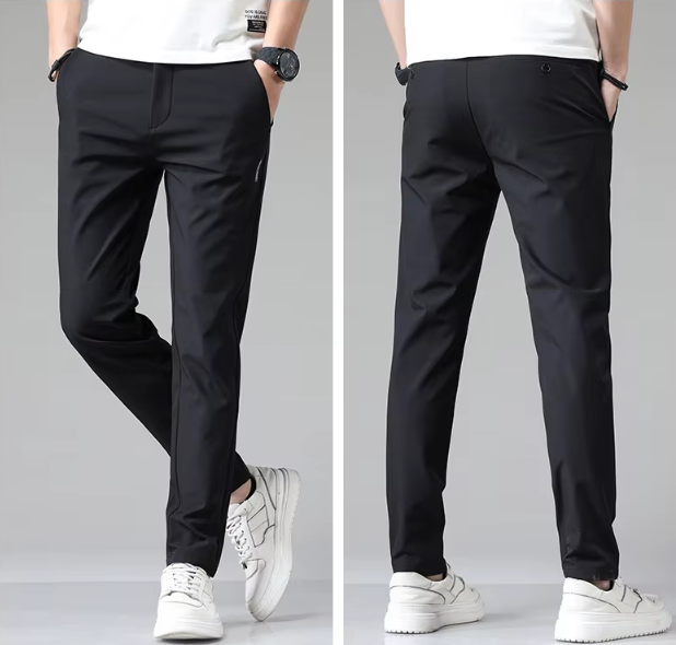 Thumbnail: High-Quality Men's Casual Trousers: Slim Straight Cut.
