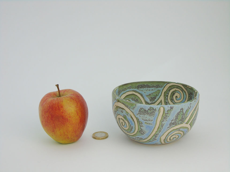 Thumbnail: Grey/Blue Bowl - Swirl Pattern